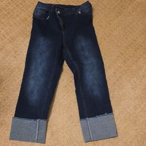 Dark Blue Cropped Jeans Size Small